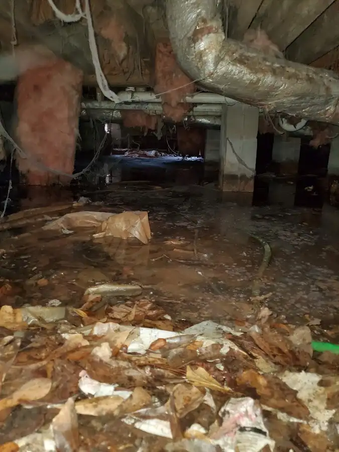 Crawl space flood assessment for Commercial Water Damage Restoration in Ennis